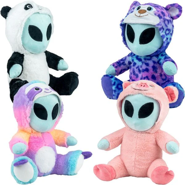 Medium Glow-in-the-Dark Aliens in Animal Costumes 10in Asst
