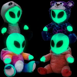 Medium Glow-in-the-Dark Aliens in Animal Costumes 10in Asst - Image 4