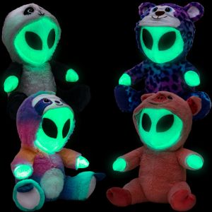 Medium Glow-in-the-Dark Aliens in Animal Costumes 10in Asst - Image 6