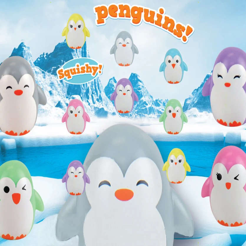 Penguin Squishies Pencil Toppers 2" Capsules
