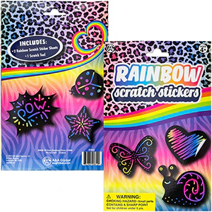 Rainbow Scratch Art Sticker Packs (12pcs)