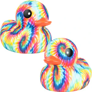 Rubber Deluxe Tie Dye Ducks 6in (12pcs) - Image 2