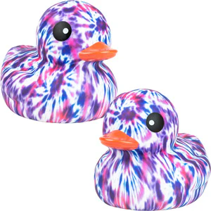 Rubber Deluxe Tie Dye Ducks 6in (12pcs) - Image 4